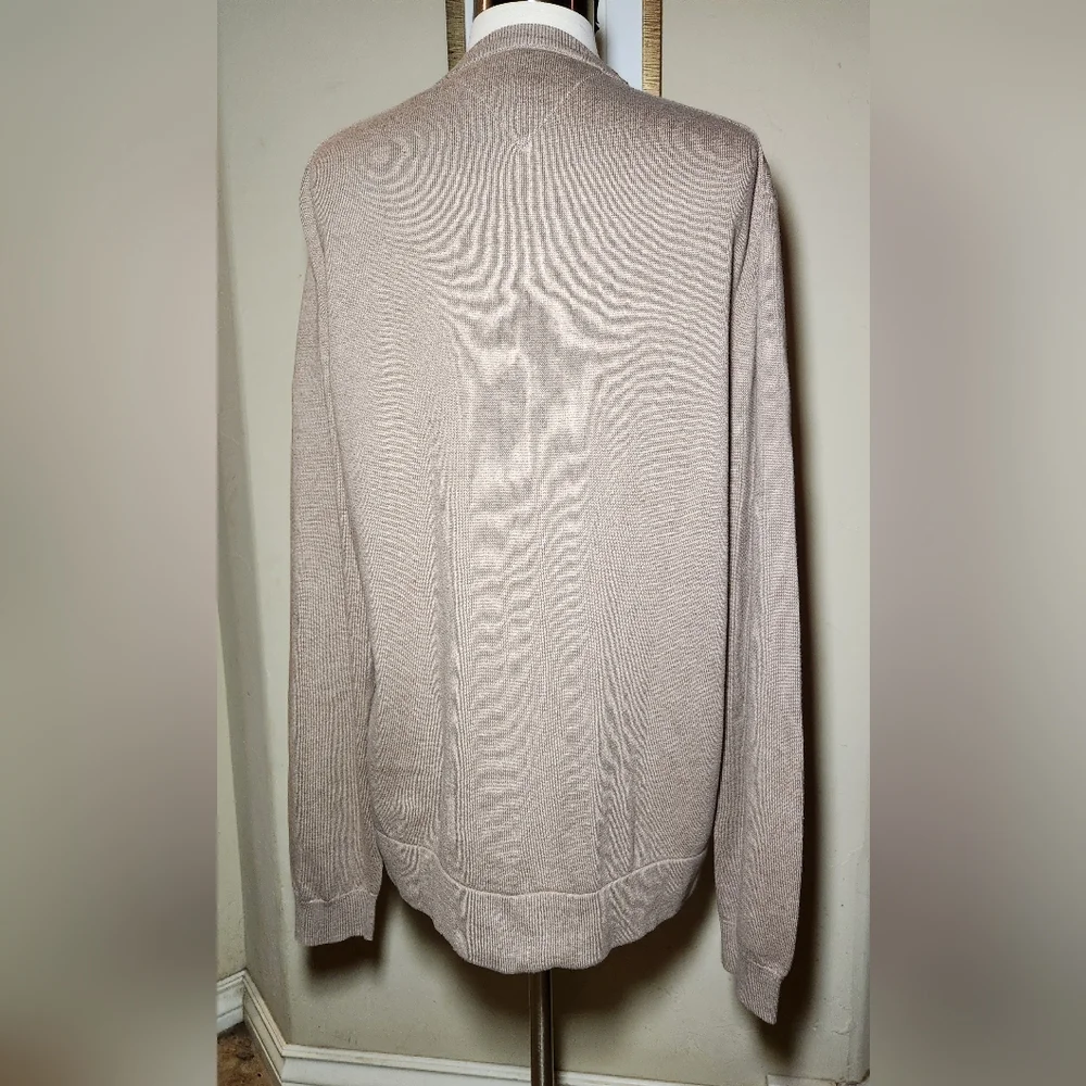 Jos. A. Bank Reserve Men's Camel Cardigan‎ Sweater Cotton/Silk Blend Size Large